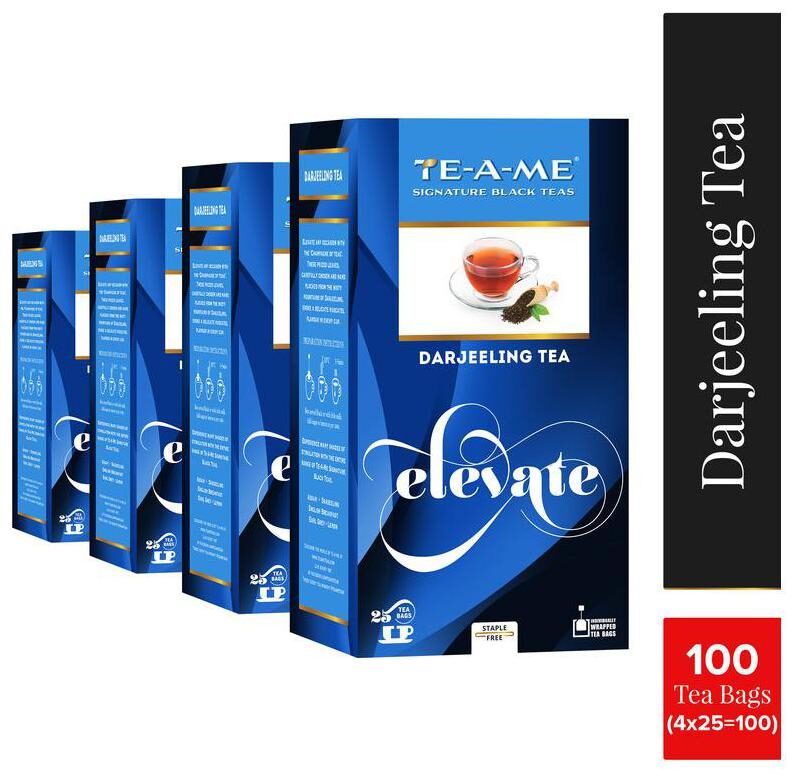 

TE-A-ME Black Darjeeling Tea 25 Tea Bags ( Pack of 4 )