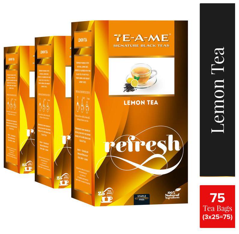 

TE-A-ME Black Lemon Tea 25 Tea Bags ( Pack of 3 )