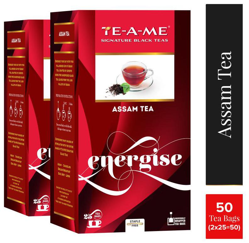 

TE-A-ME Black Assam Tea 25 Tea Bags ( Pack of 2 )