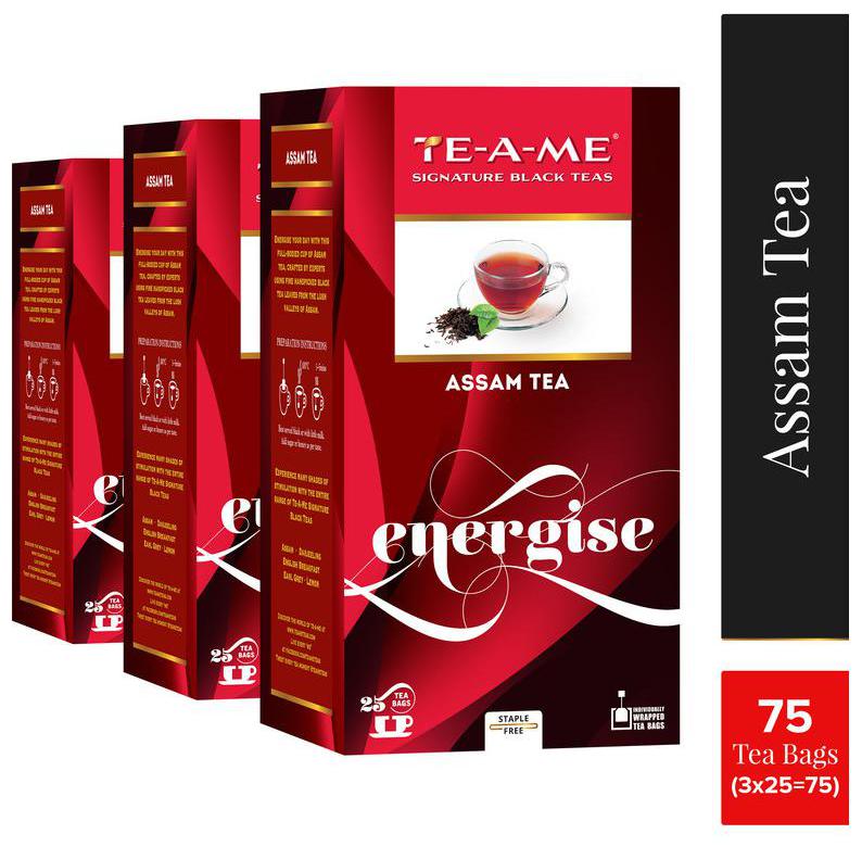 

TE-A-ME Black Assam Tea 25 Tea Bags ( Pack of 3 )