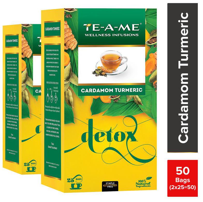 

TE-A-ME Cardamom Turmeric Infusion 25 Tea Bags ( Pack of 2 )