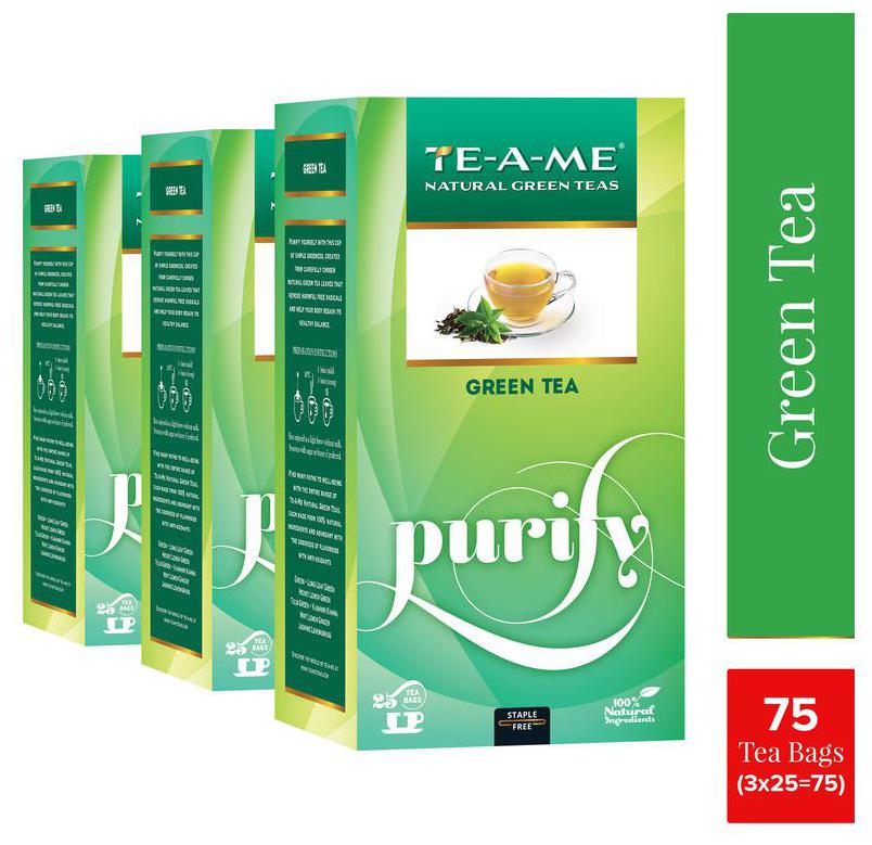 

TE-A-ME Green Tea 25 Tea Bags ( Pack of 3 )