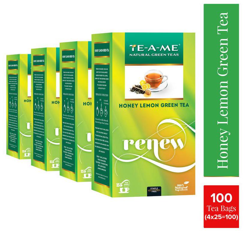 

TE-A-ME Honey Lemon Green Tea 25 Tea Bags ( Pack of 4 )