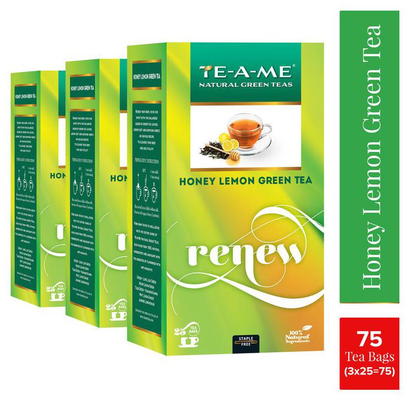 

TE-A-ME Honey Lemon Green Tea 25 Tea Bags ( Pack of 3 )