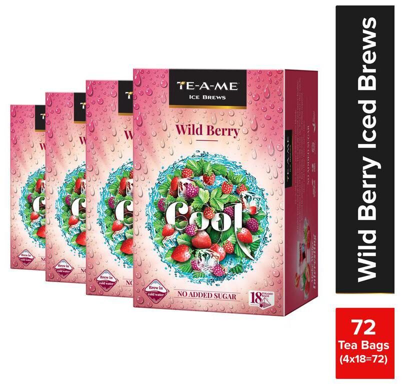 

TE-A-ME Ice Brews Wild Berry 18 Pyramid Tea Bags ( Pack of 4 )