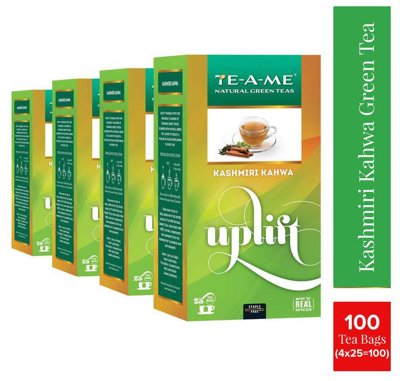 

TE-A-ME Kashmiri Kahwa Green Tea 25 Tea Bags ( Pack of 4 )