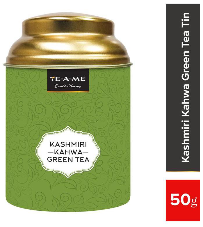 

TE-A-ME Kashmiri Kahwa Green Tea Tin 50 g (Pack of 1)