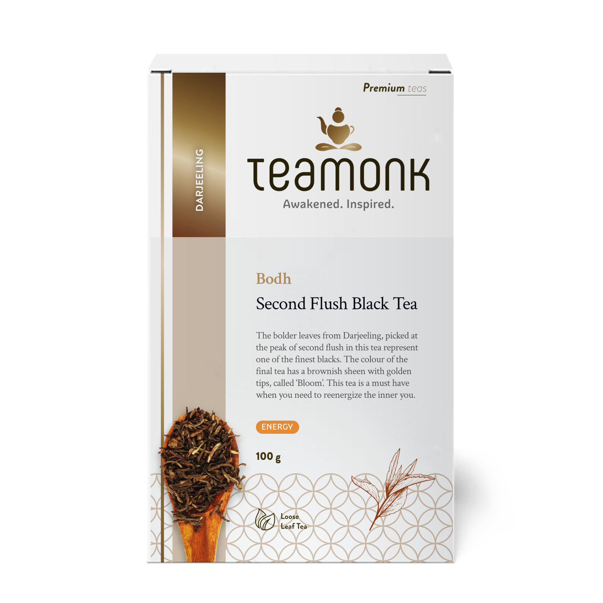 

Teamonk Darjeeling Bodh Second Flush Organic Black Tea for Energy Booster 100g
