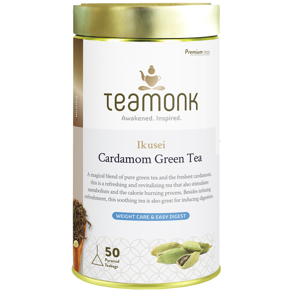 

Teamonk Ikusei Nilgiri Cardamom Green Tea for Weight Loss 50 Tea Bags