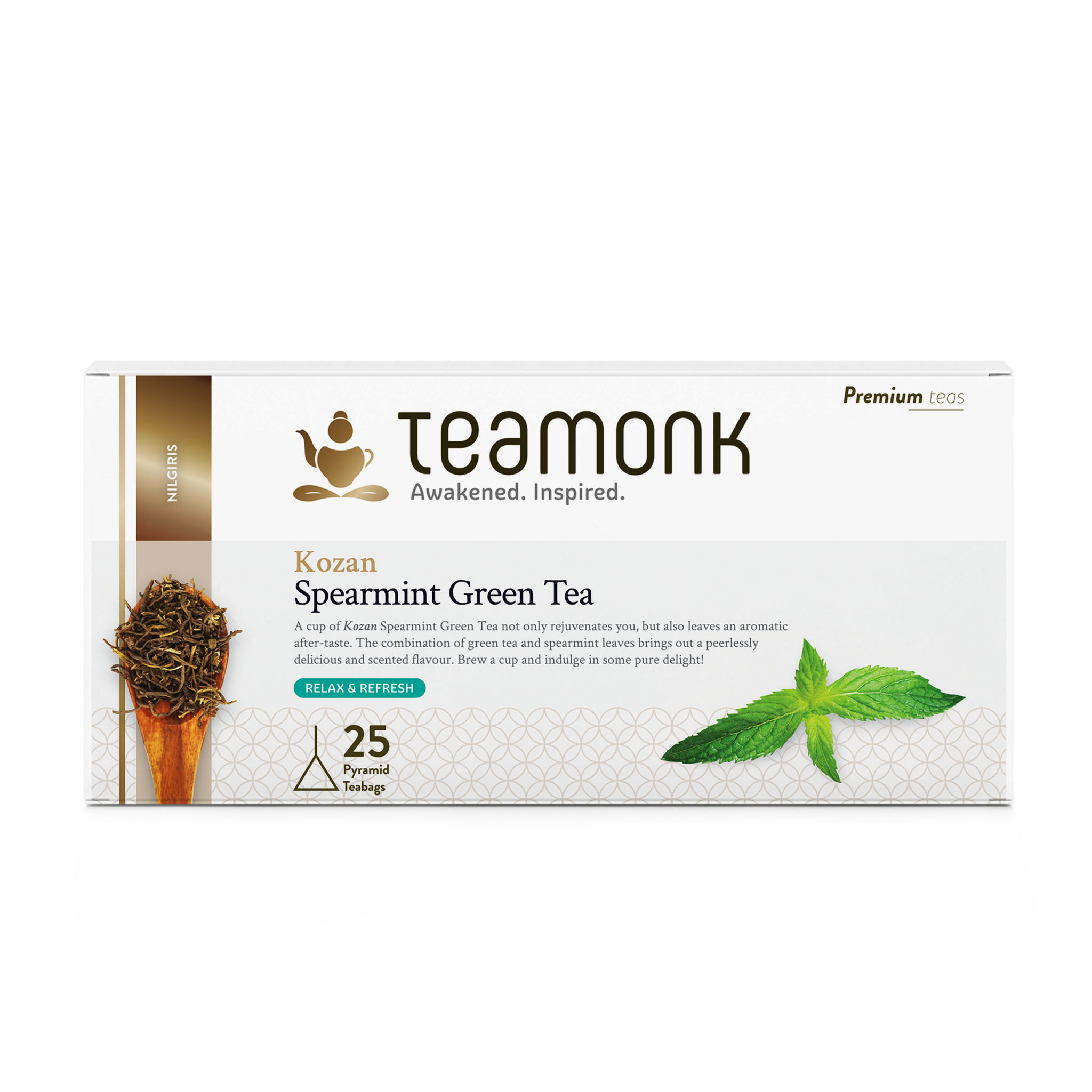 

Teamonk Nilgiri Kozan Spearmint Green Tea for Weight Loss 25 Teabags
