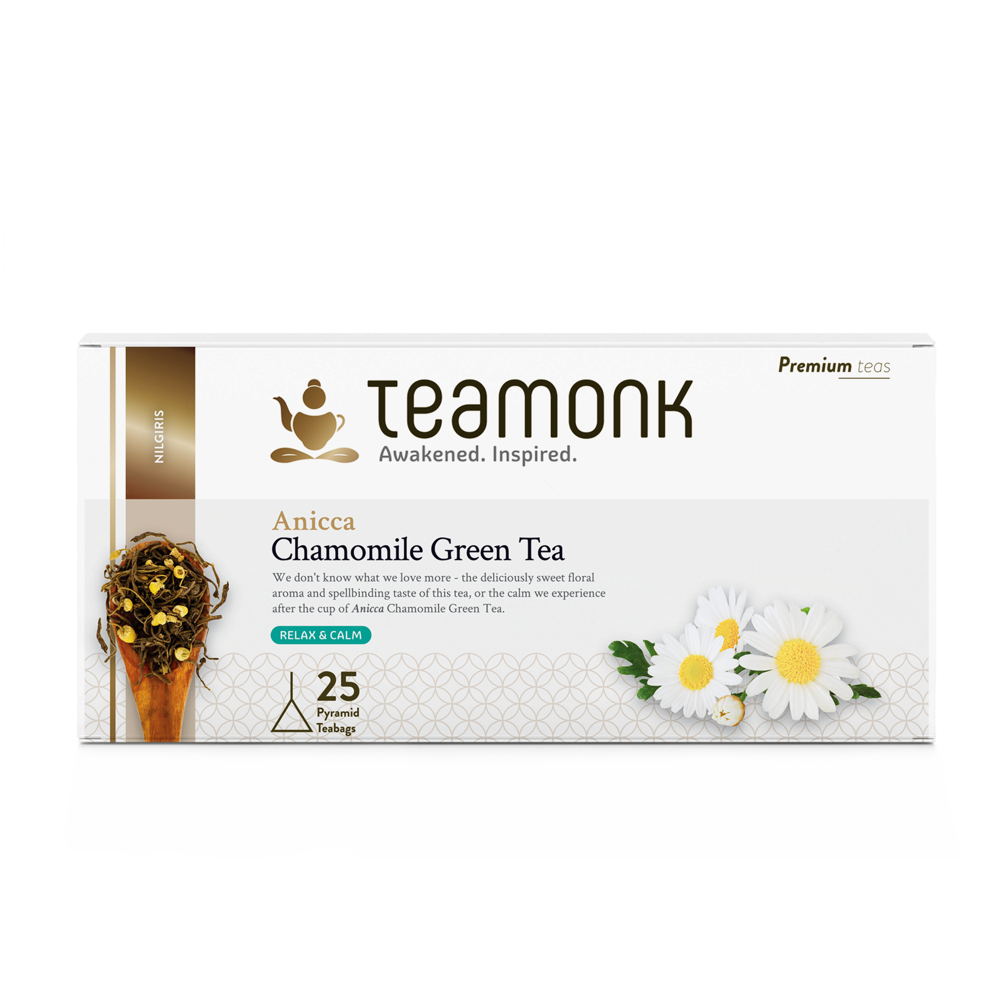 

Teamonk Nilgiri Chamomile Green Tea for Weight Loss 25 Teabags