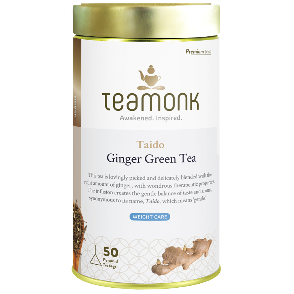 

Teamonk Taido Nilgiri Ginger Green Tea for Weight Loss 50 Tea Bags