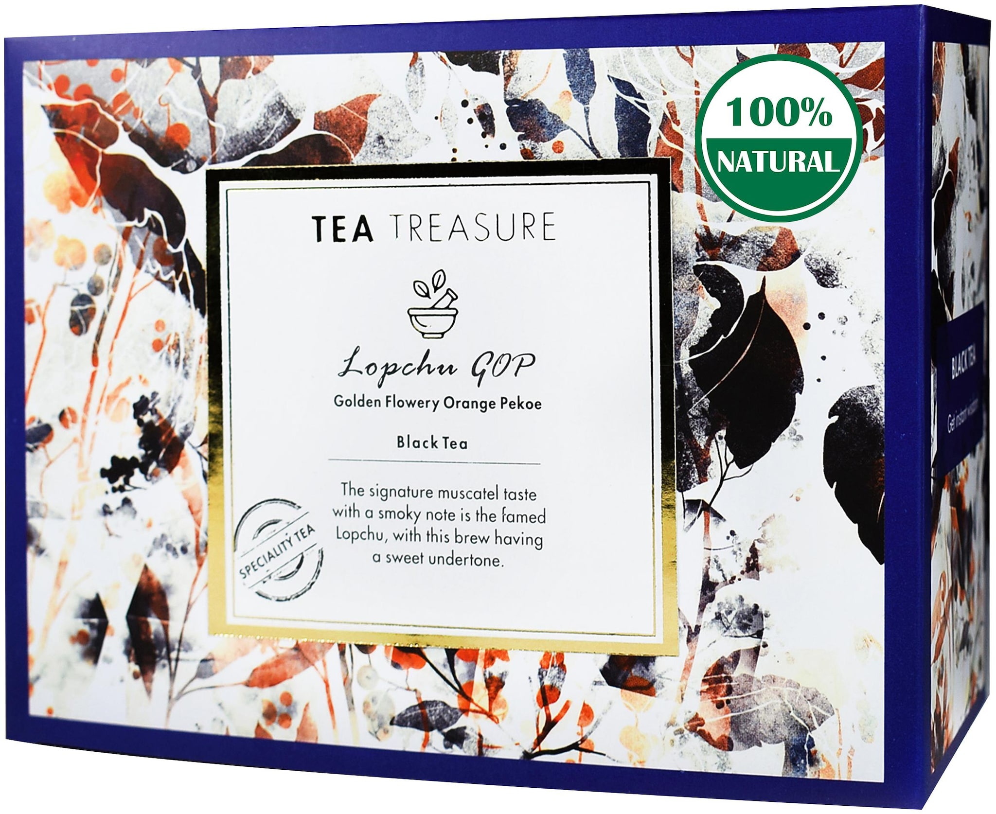 

TeaTreasure Lopchu Golden Orange Pekoe Darjeeling Black Tea - 1 Teabox ( 18 Pyramid Tea Bags )