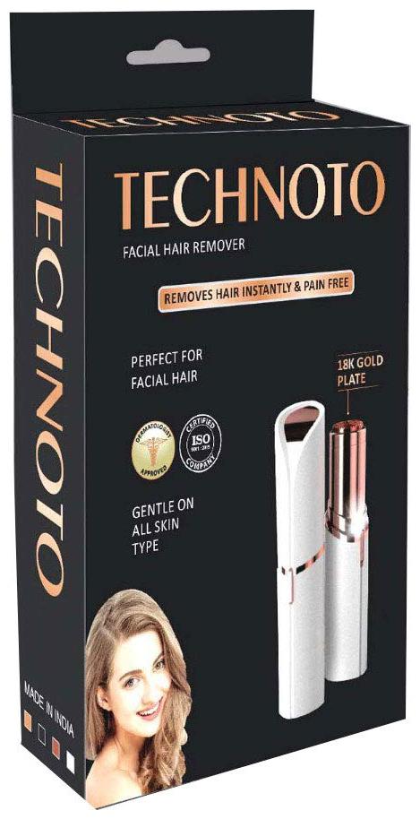 

Technoto Painless Hair Trimmer Epilator Wax Finishing Touch Facial Hair Removal Tool