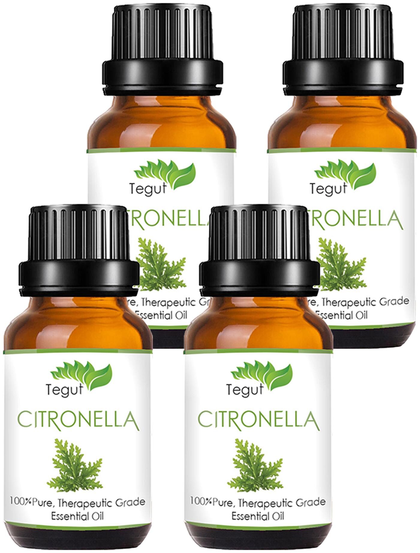 

TEGUT Naturals Citronella Oil 100 Pure Natural Undiluted (20 ml) (Pack of 4)