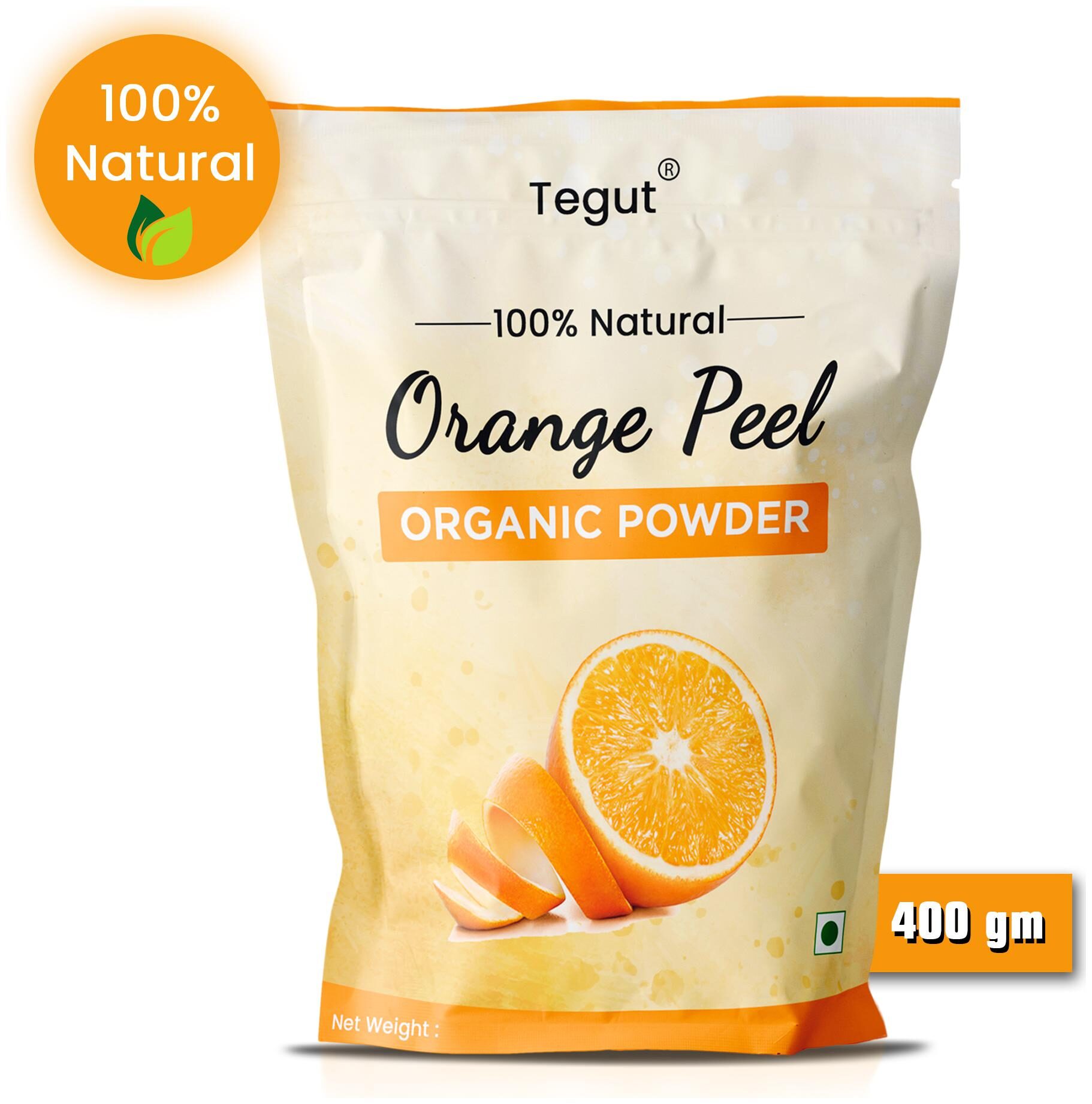 

Tegut Pure Vitamin C Orange Peel Powder For Skin Whitening 400g (Pack of 1)