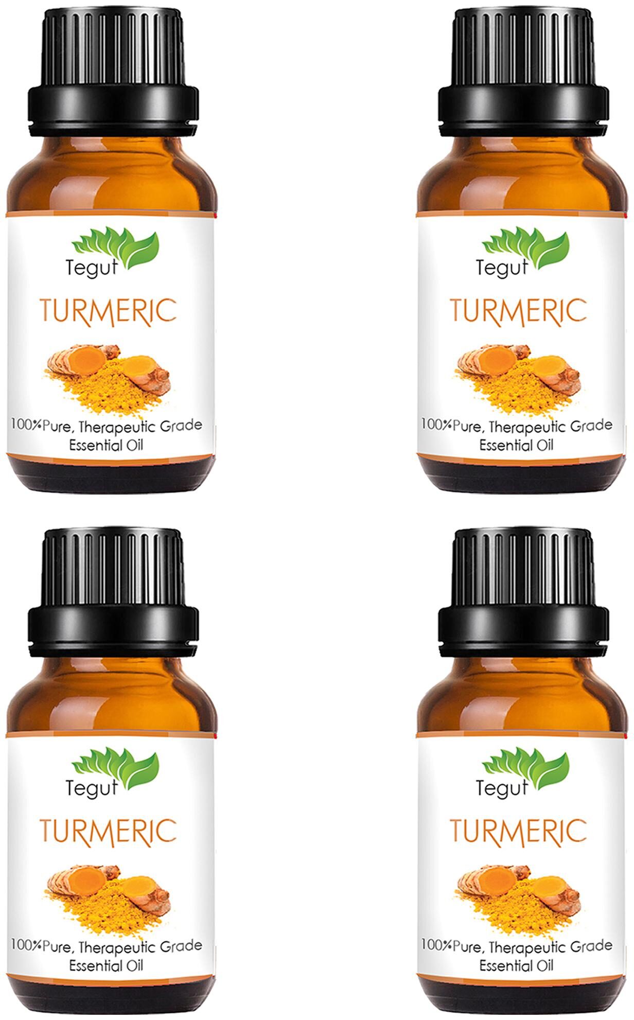 

TEGUT Skin Lightening Oil - Turmeric and Winter Cherry infused face oil for dark spots (10 ml) (Pack of 4)