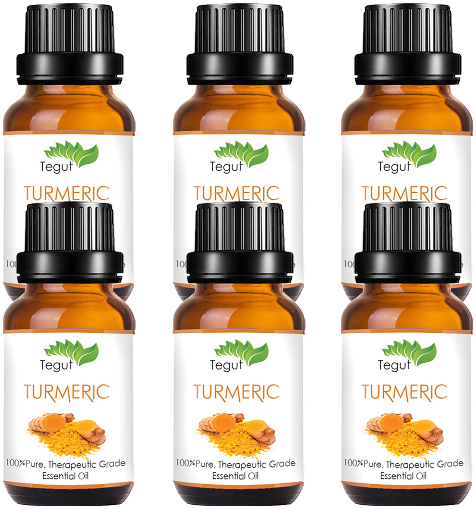 

TEGUT Turmeric Essential Oil - 100 Pure Natural Undiluted (18 ml) (Pack of 6)