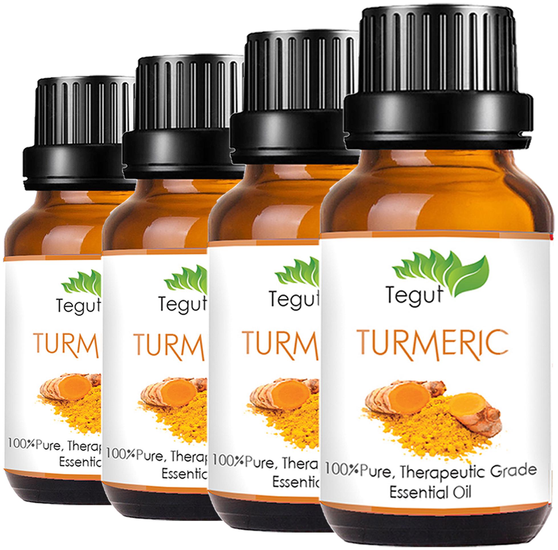 

TEGUT Turmeric Essential Oil - 100 Pure Natural Undiluted For Skin care Hair (18 ml) (Pack of 4)