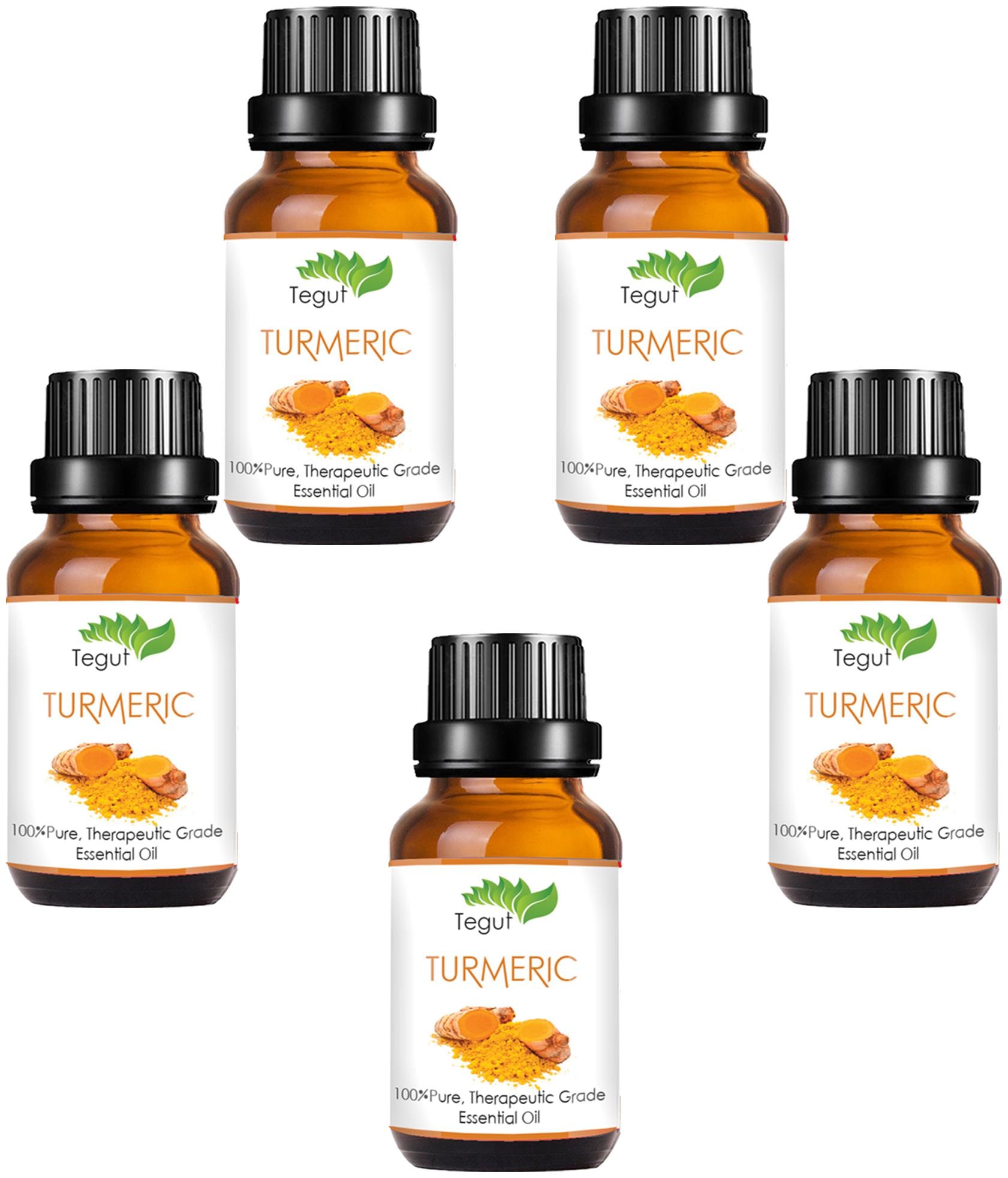 

TEGUT Turmeric Essential Oil - 100 Pure Natural Undiluted For Skin care Hair (25 ml) (Pack of 5)