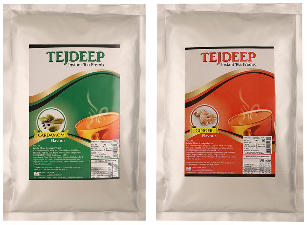 

Tejdeep Instant Tea Chai Powder Premix Cardamom Ginger Tea 1kg