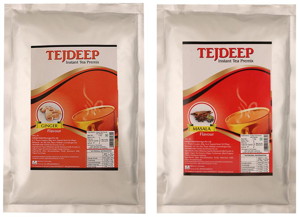 

Tejdeep Instant Tea Chai Powder Premix Ginger Masala Tea 1kg