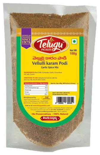 

Telugu Pickles Vellulli Karam Garlic Spice Mix 100 g