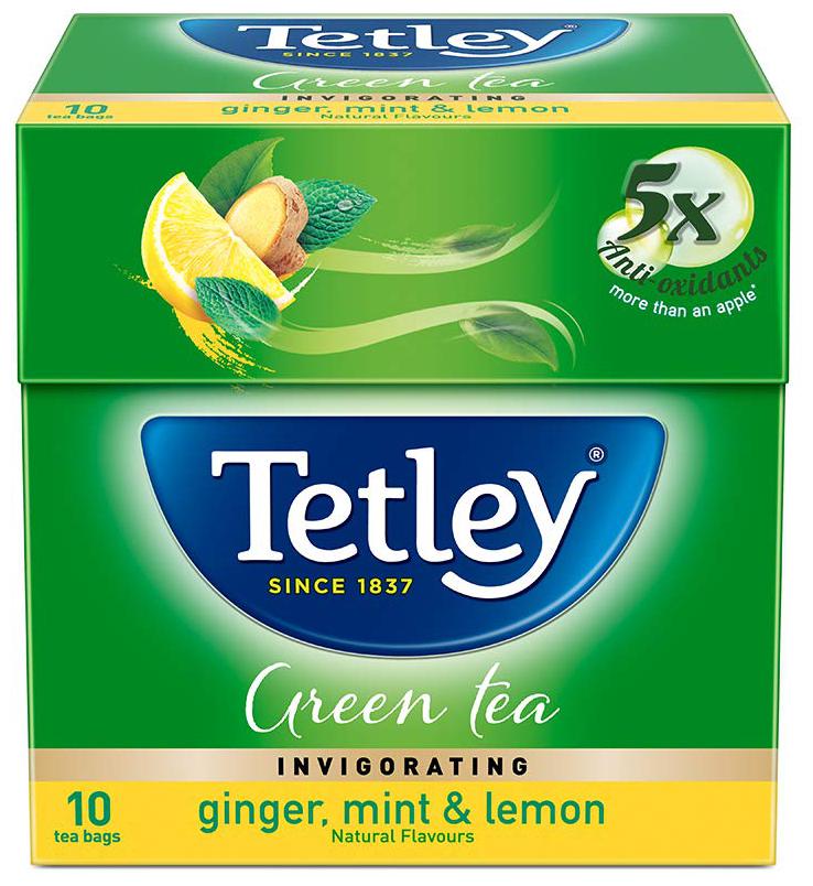 

Tetley Green Tea - Ginger Mint Lemon 10 Teabags