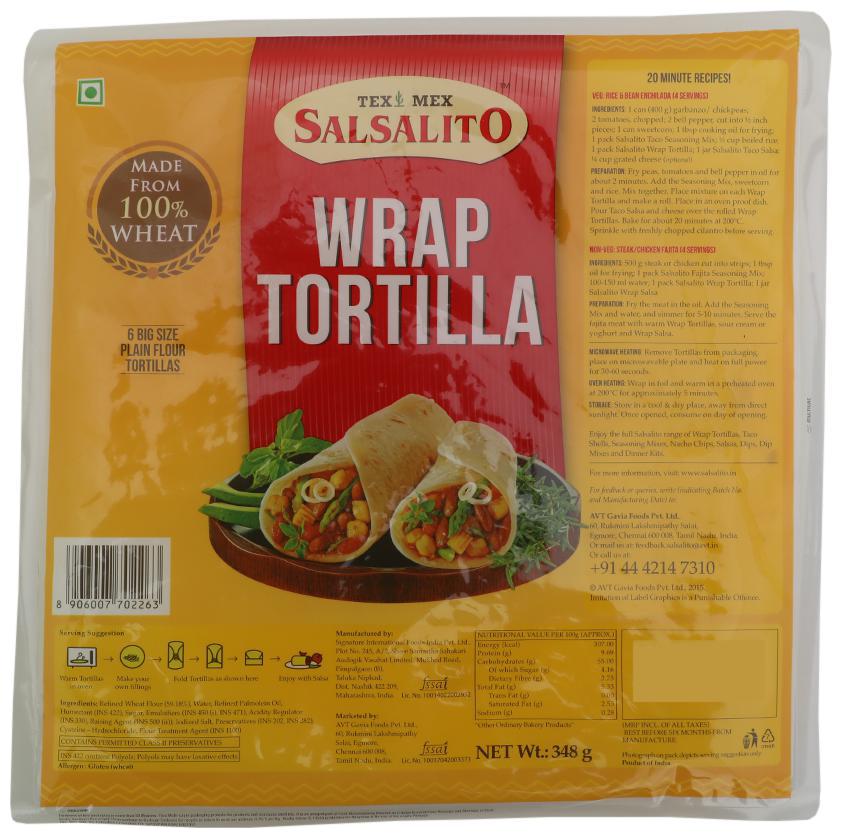 

Tex Mex Salsalito Tortilla - Original Wrap 348 g