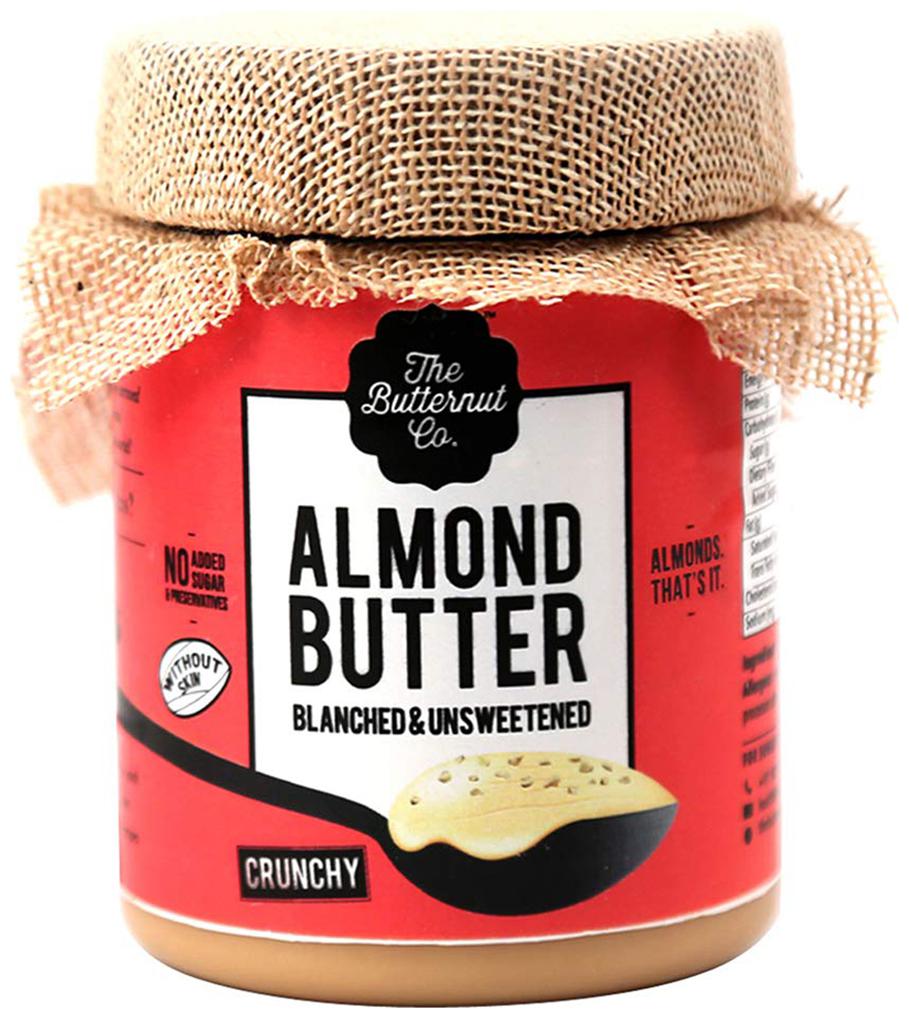 

The Butternut Co Almond Butter Blanched (Without Skin) Unsweetened Crunchy 200 g (No Added Sugar Vegan Keto)