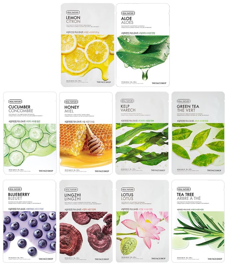 

The Face Shop Unisex Combination Skin Masksheet Combo 20 g ( Pack of 10 )