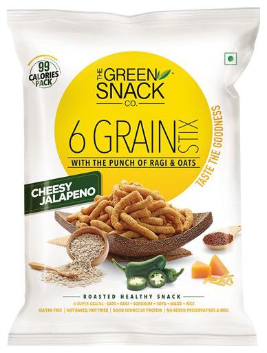 

The Green Snack Co Six Grain Stix Cheesy Jalapeno 25 g