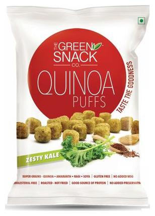 

The Green Snack Co Quinoa Puffs Zesty Kale 50 g
