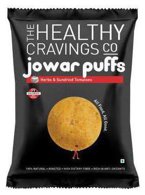 

The Healthy Cravings Co Roasted Jowar Puffs - Herbs Sundried Tomatoes 50 Gm