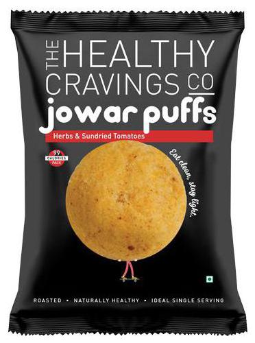

The Healthy Cravings Co Roasted Jowar Puffs - Herbs Sundried Tomatoes 25 g