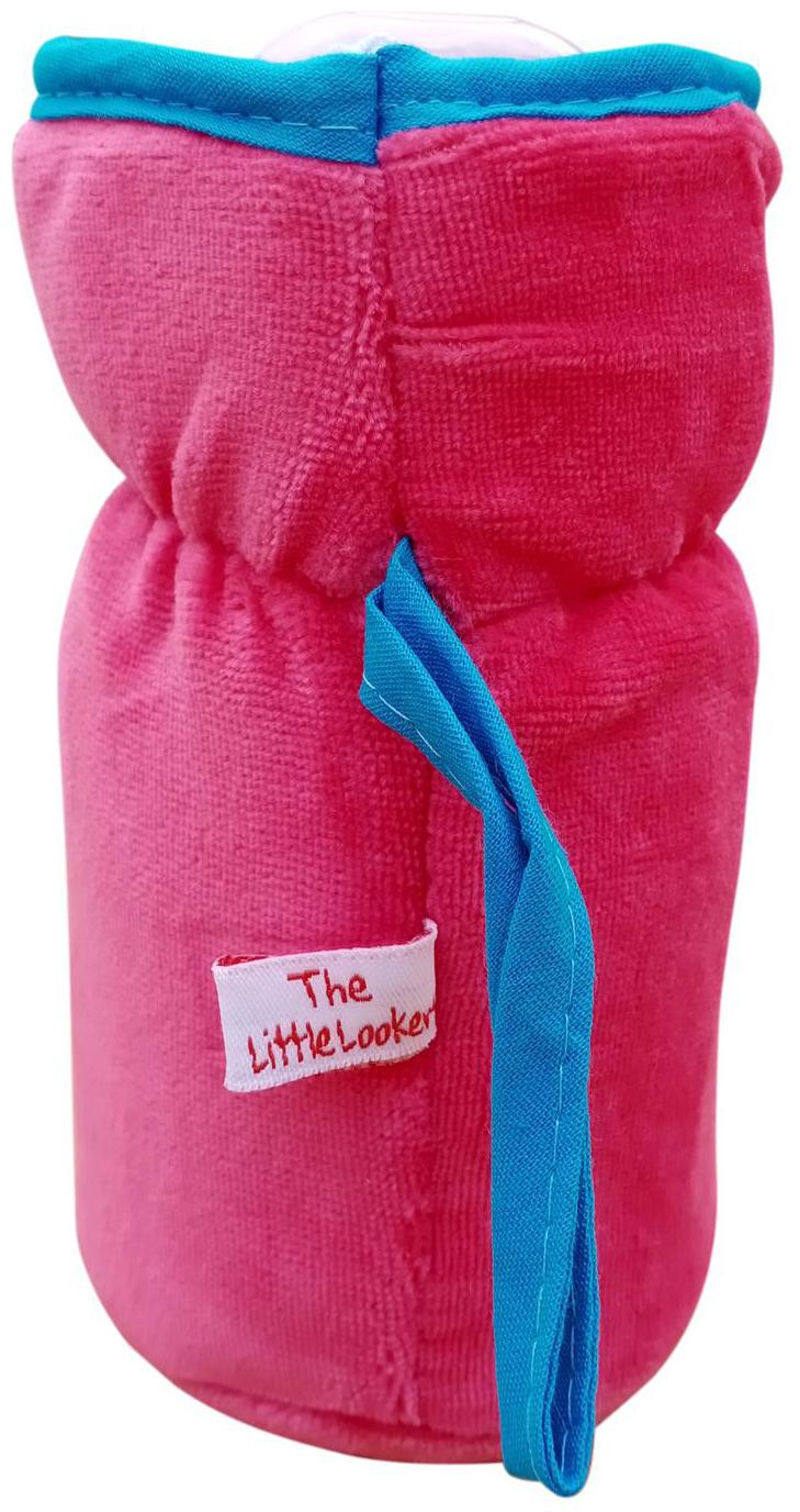 

The Little Lookers Bottle Cover for Feeders Soft Plush Stretchable Baby Feeding Bottle Cover with Easy to Hold Strap Suitable for 120ml 140ml 240ml (Pack of 2)