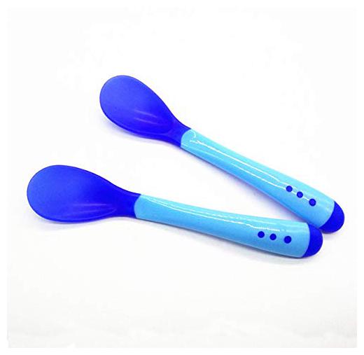 

The Little Lookers Silicone Tip Heat Sensitive Silicone Spoons Temperature Sensing Spoons Blue (Pack Of 2)