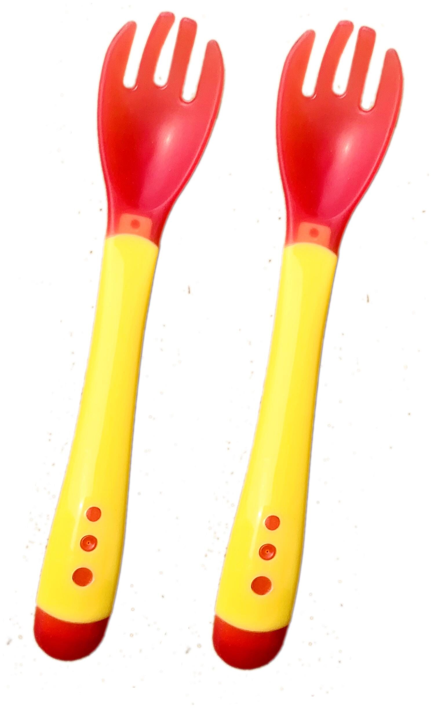 

The Little Lookers Silicone Tip Heat Sensitive Silicone Spoons Temperature Sensing Spoons Blue Pink (Pack Of 2)