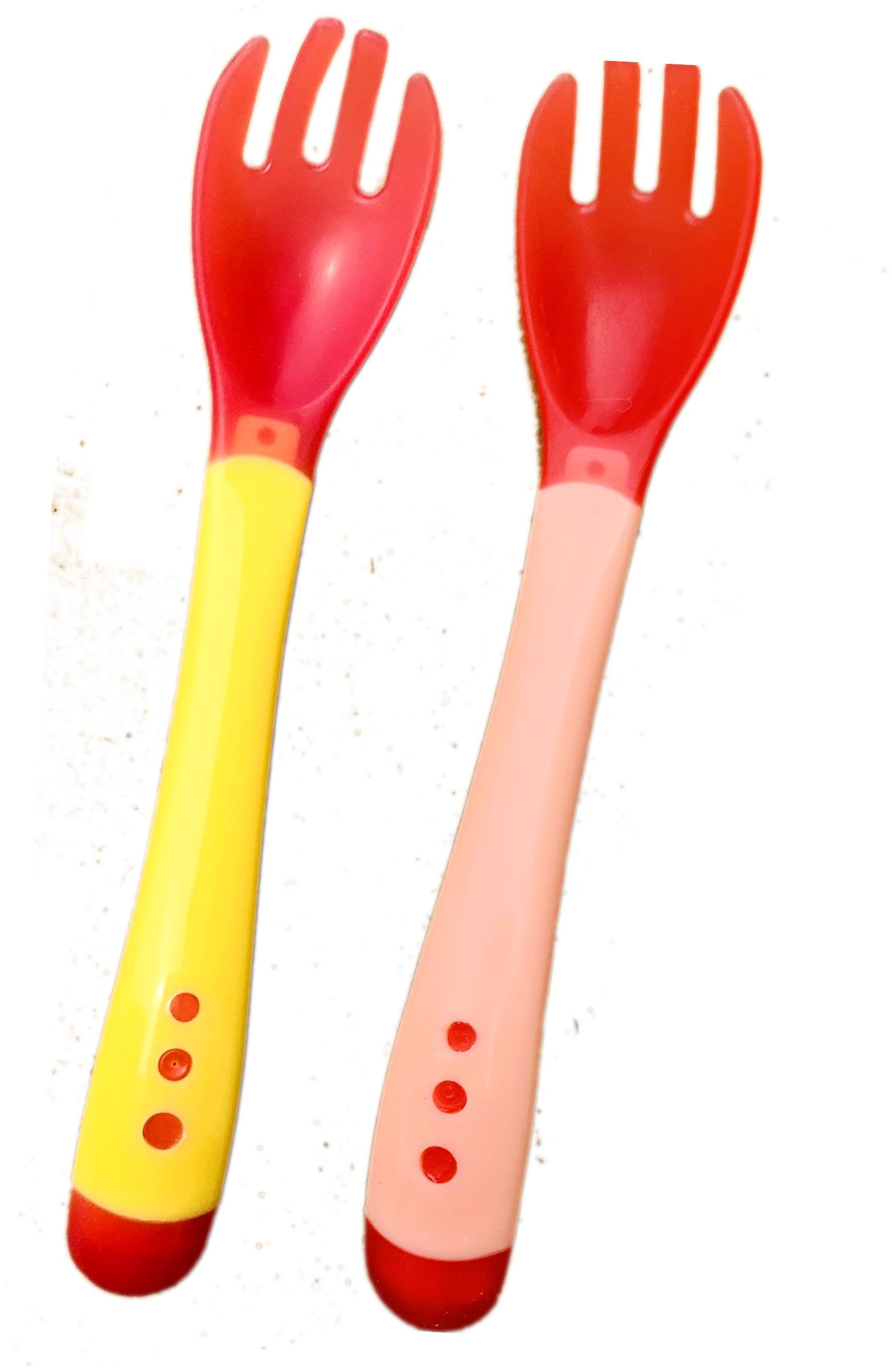 

The Little Lookers Silicone Tip Heat Sensitive Silicone Spoons Temperature Sensing Spoons Blue Pink (Pack Of 2)
