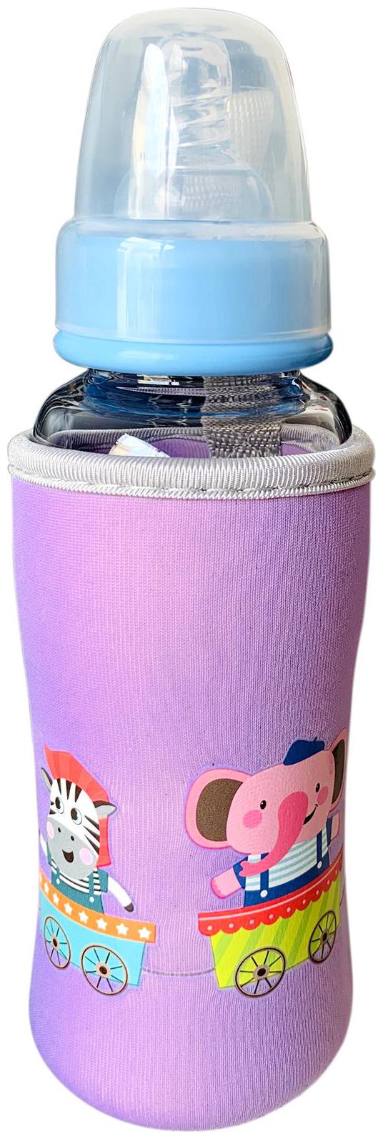 

The Little Lookers Cute Animated Patterned Soft Stretchable Baby Feeding Bottle Cover with Easy to Hold Strap for 120ml 150ml 240ml (Zebra Pack of 1)