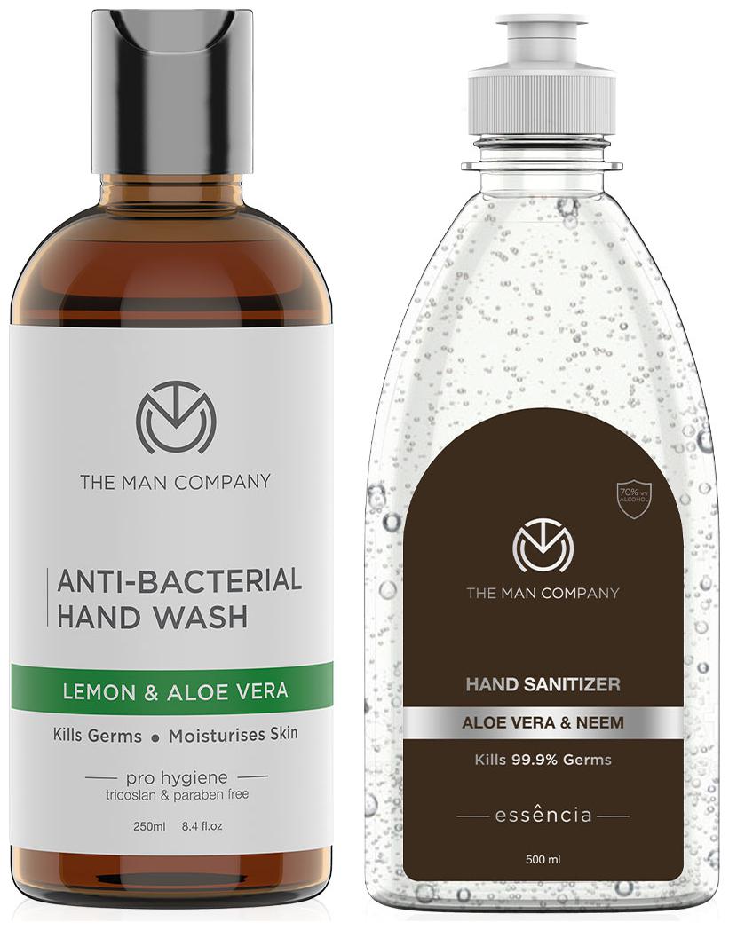 

The Man Company Need A Hand (Hand Sanitizer Gel (500 ml) and Anti-bacterial Hand wash (250 ml) - Pack of 2