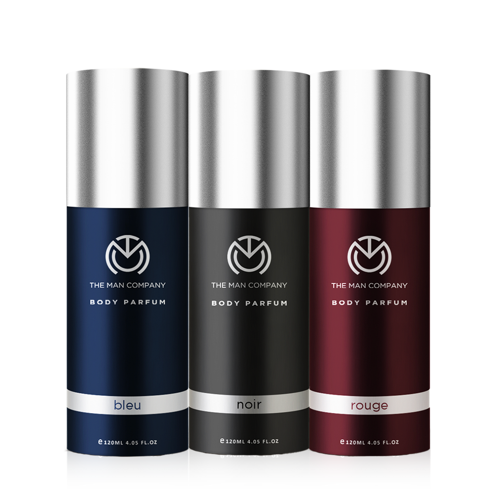 

The Man Company Body Perfume Trio Set (Noir Body Perfume 120ml Bleu Body Perfume 120ml And Rouge Body Perfume 120ml) (Pack of 3)