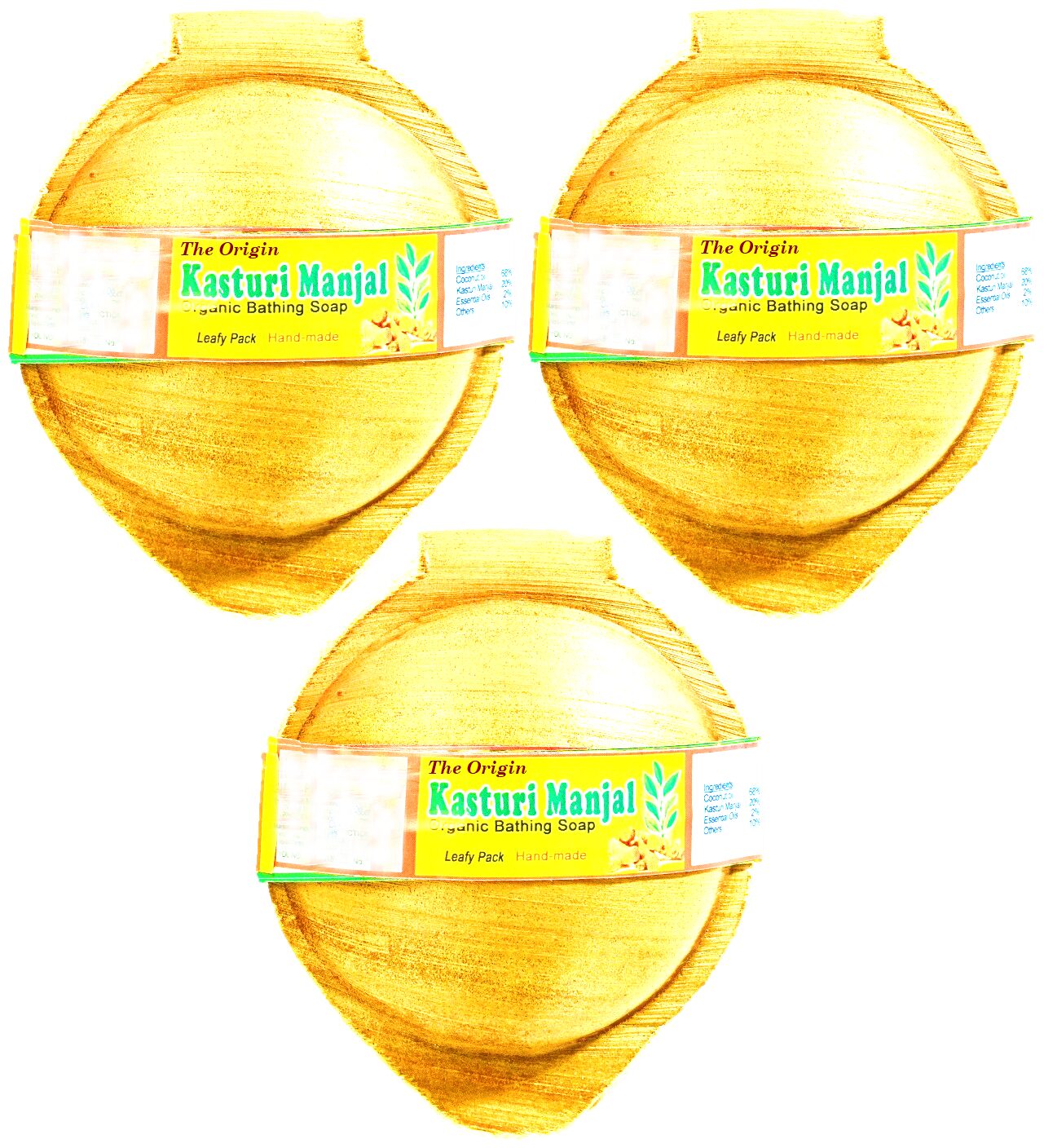 

The Origin Kerala Ayurvedic Kasturi Manjal Herbal Body Soap 100g (Pack Of 3)