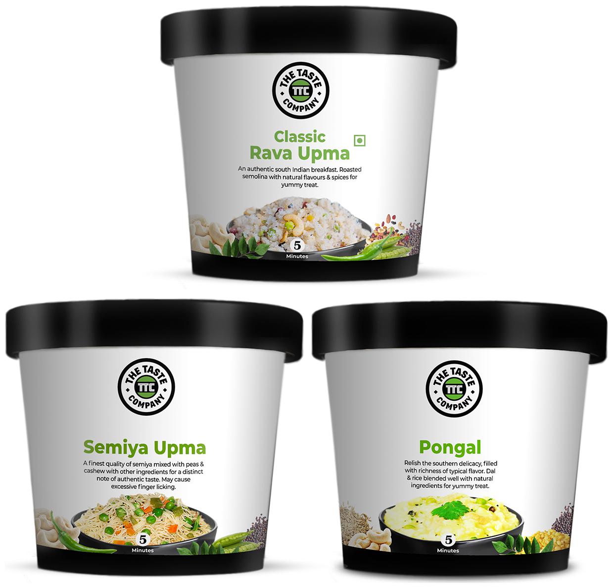 

The Taste Company Semiya Upma 90 g Rava Upma 76 g Pongal 80 g (Pack of 3)