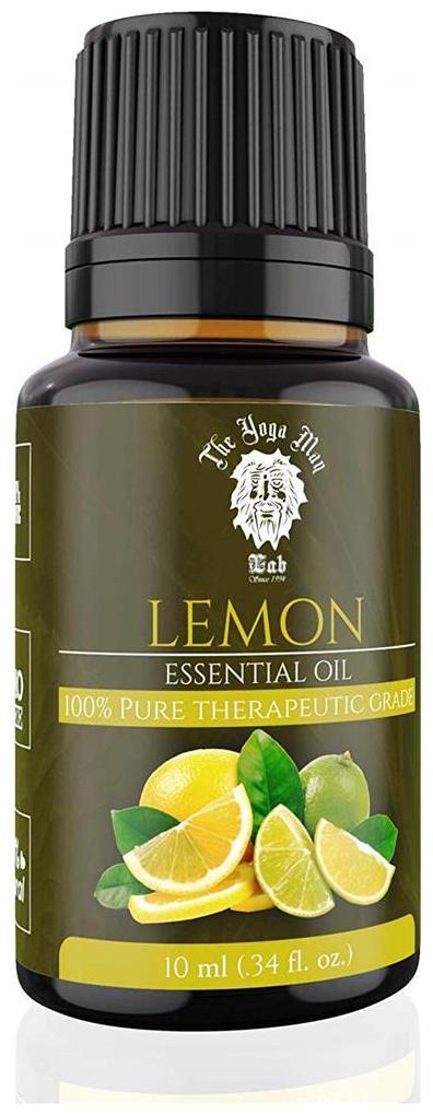 

The Yoga Man Lab Lemon Essential Oil Natural Pure Therapeutic Grade For Aromatherapy Nourishes Skin Treats Acne More (10 ml)