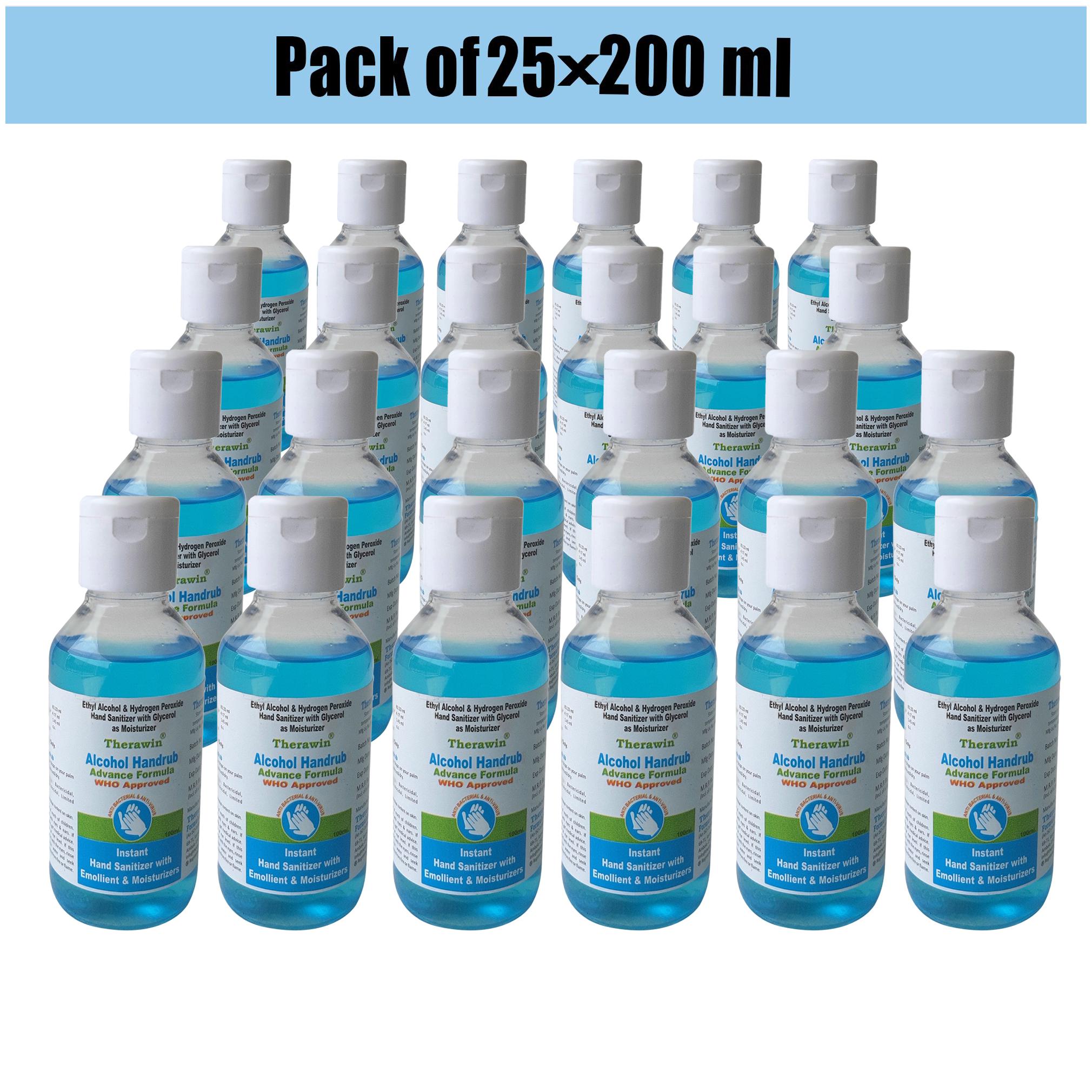 

Therawin Alochol Based Hand Sanitizer 200 ml (Pack of 25)