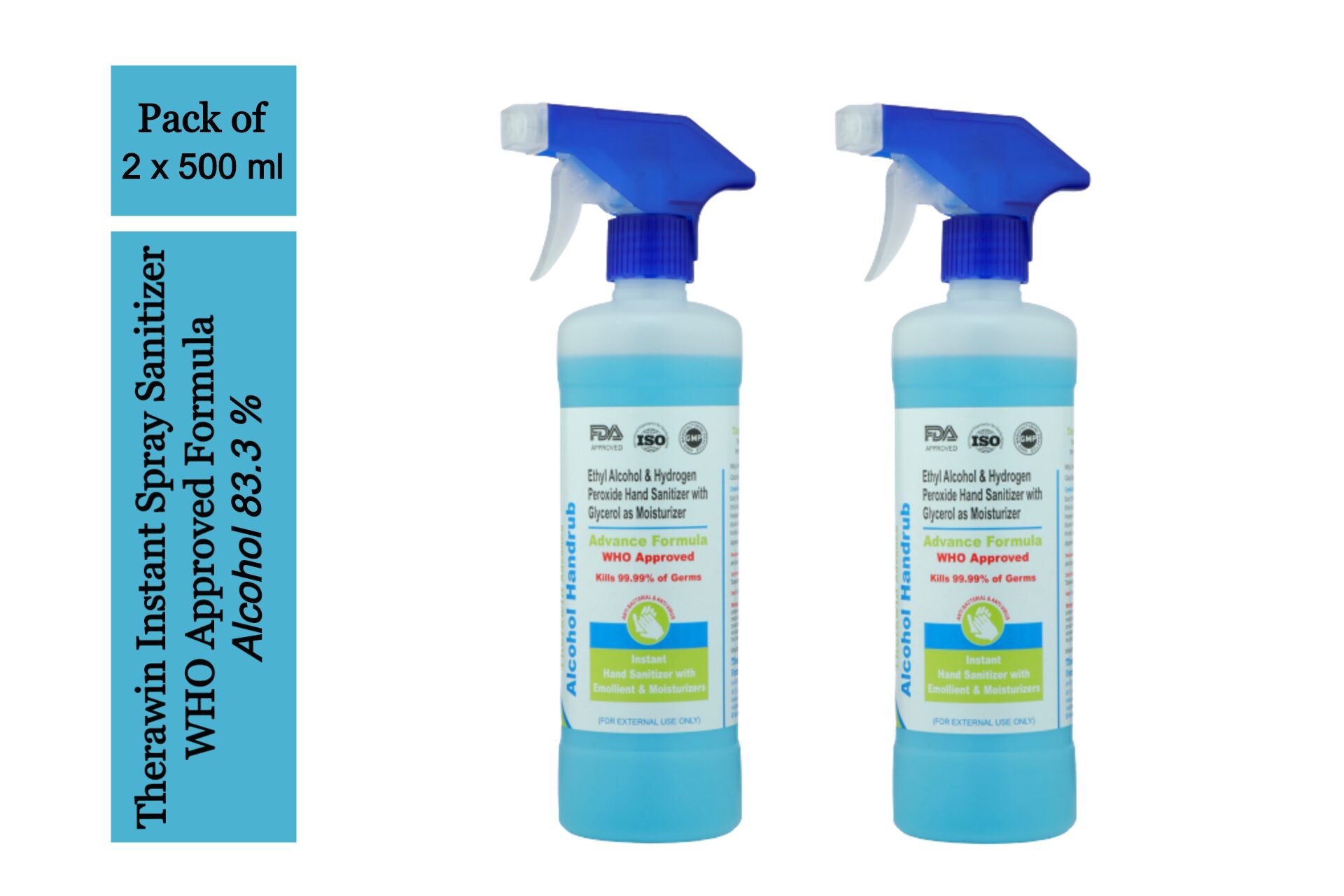 

Therawin Alochol Based Hand Sanitizer Trigger 500ml (Pack of 2)