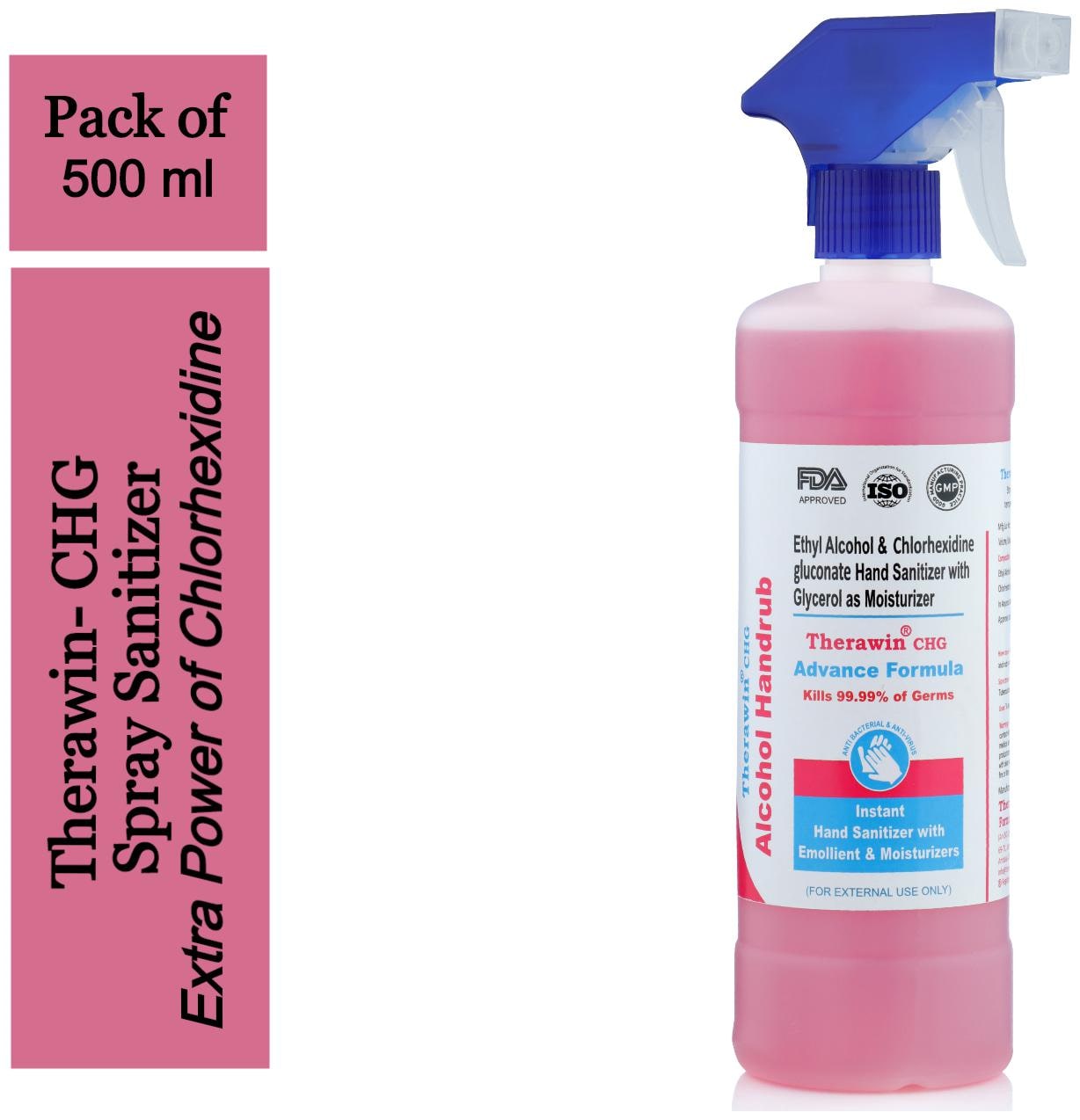

Therawin-CHG Alochol Based Hand Sanitizer Trigger 500 ml(Pack of 1)