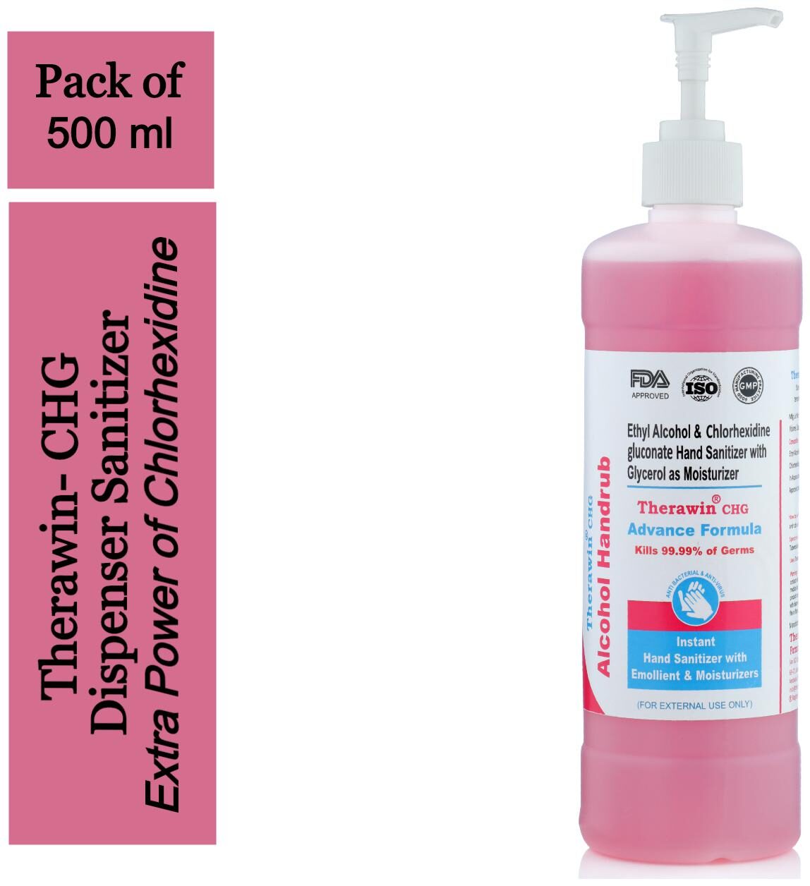 

Therawin-CHG Alochol Based Hand Sanitizer Dispenser 500 ml(Pack of 1)