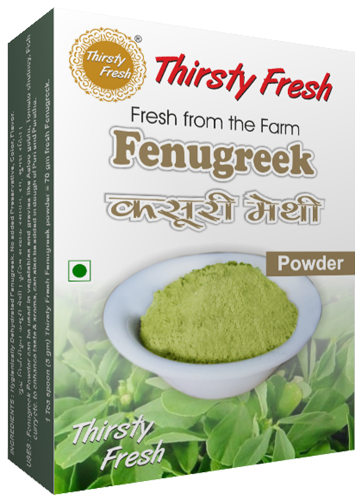 

Thirsty Fresh Kasuri Methi Fenugreek Powder - Dehydrated 100 g each (Pack of 4)